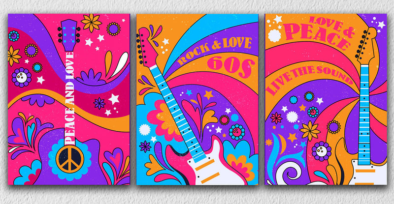 Psychedelic Wall Art, Set Of 3