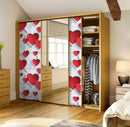 3D Red Heart Self Adhesive Sticker For Wardrobe