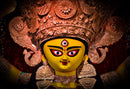 Yellow Face Durga Painting Self Adhesive Sticker Poster