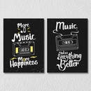 Music Is Happiness Wall Art, Set Of 2