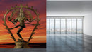 Bronze Nataraja Red Sky Background Wallpaper