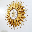 Golden Floral Wall Clock