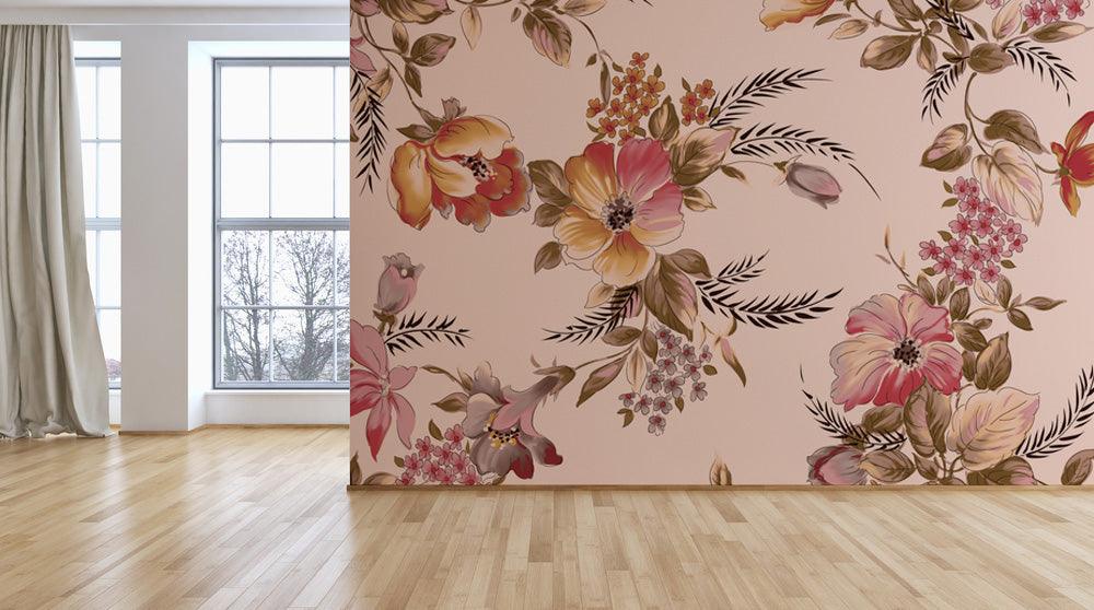 Pink Floral Art Beautiful Wallpaper