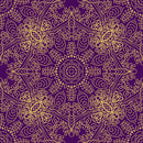 Golden Purple Mandala Art Self Adhesive Sticker For Table