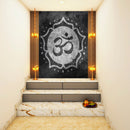 Black White Om Art Self Adhesive Sticker Poster