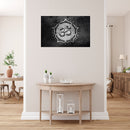 Black White Om Art Self Adhesive Sticker Poster