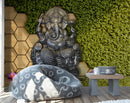 Ganpati With Green Grass Background wallpaper for wall