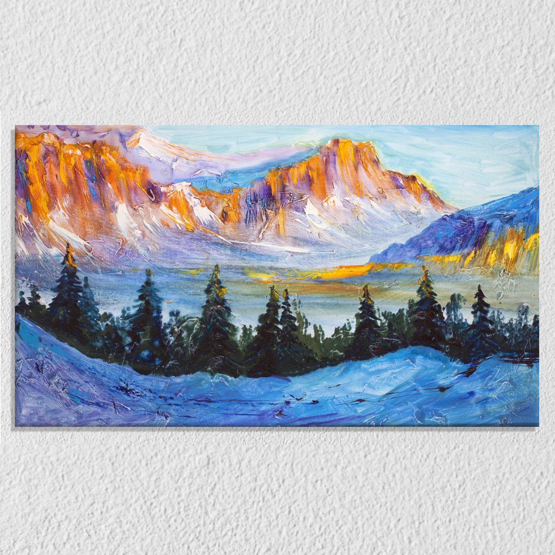 Snow Covered Mountains And Valley