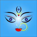 Blue Black Durga Art Self Adhesive Sticker Poster