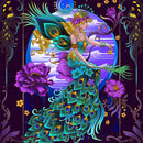 Beautiful Peacocks In Lake Art Self Adhesive Sticker For Refrigerator