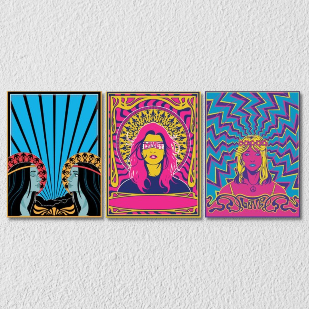 Psychedelic Wall Art, Set Of 3
