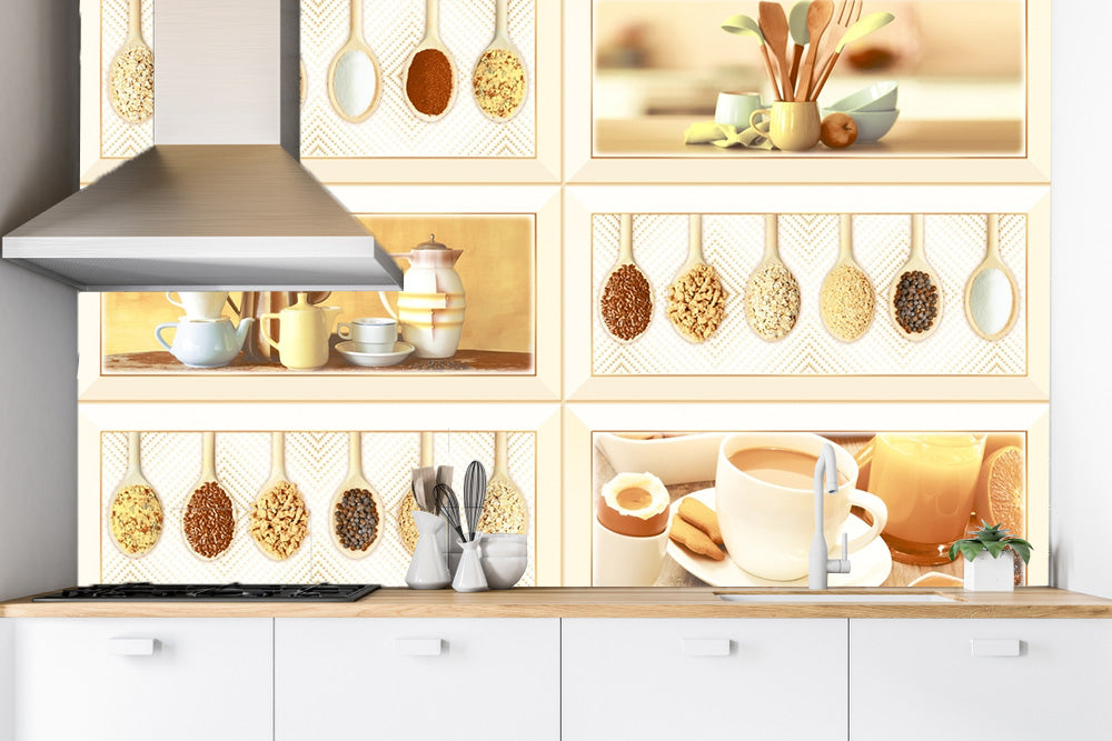 Beautiful Kitchen Tiles Pattern Customised Wallpaper