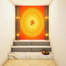 Om Art In Yellow Mandala Art Circle Self Adhesive Sticker Poster
