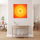 Om Art In Yellow Mandala Art Circle Self Adhesive Sticker Poster