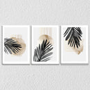 Black Tropical Leaf Prints Set Of 3