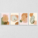 Abstract Minimalist Leaf Canvas Set Of 4