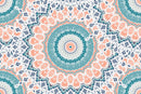 Blue Orange Mandala Art Self Adhesive Sticker For Table