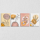 Boho Floral Art Canvas Set Of 4