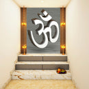 3D White Om Art Self Adhesive Sticker Poster