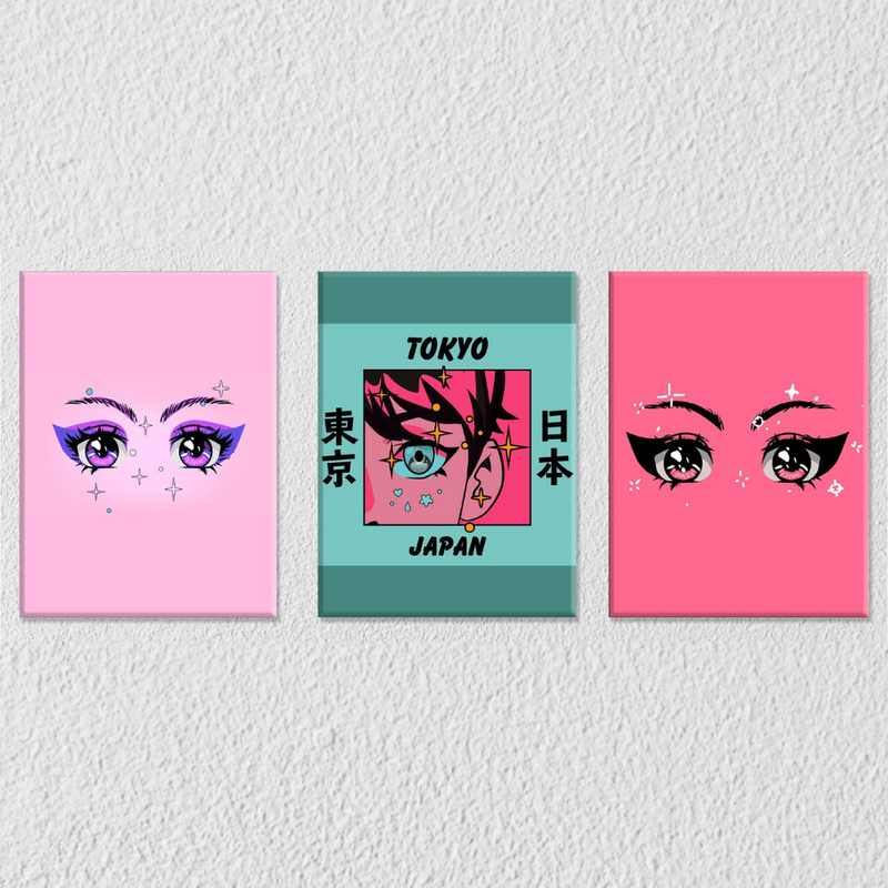 Tokyo Japan Eyes, Set Of 3