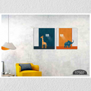 Giraffe Elephant Kid Art, Set Of 2