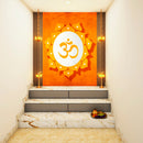 Om In Orange Rangoli Self Adhesive Sticker Poster