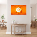 Om In Orange Rangoli Self Adhesive Sticker Poster