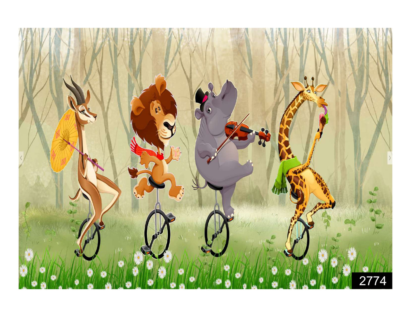 Animated Animals Chilling wall covering