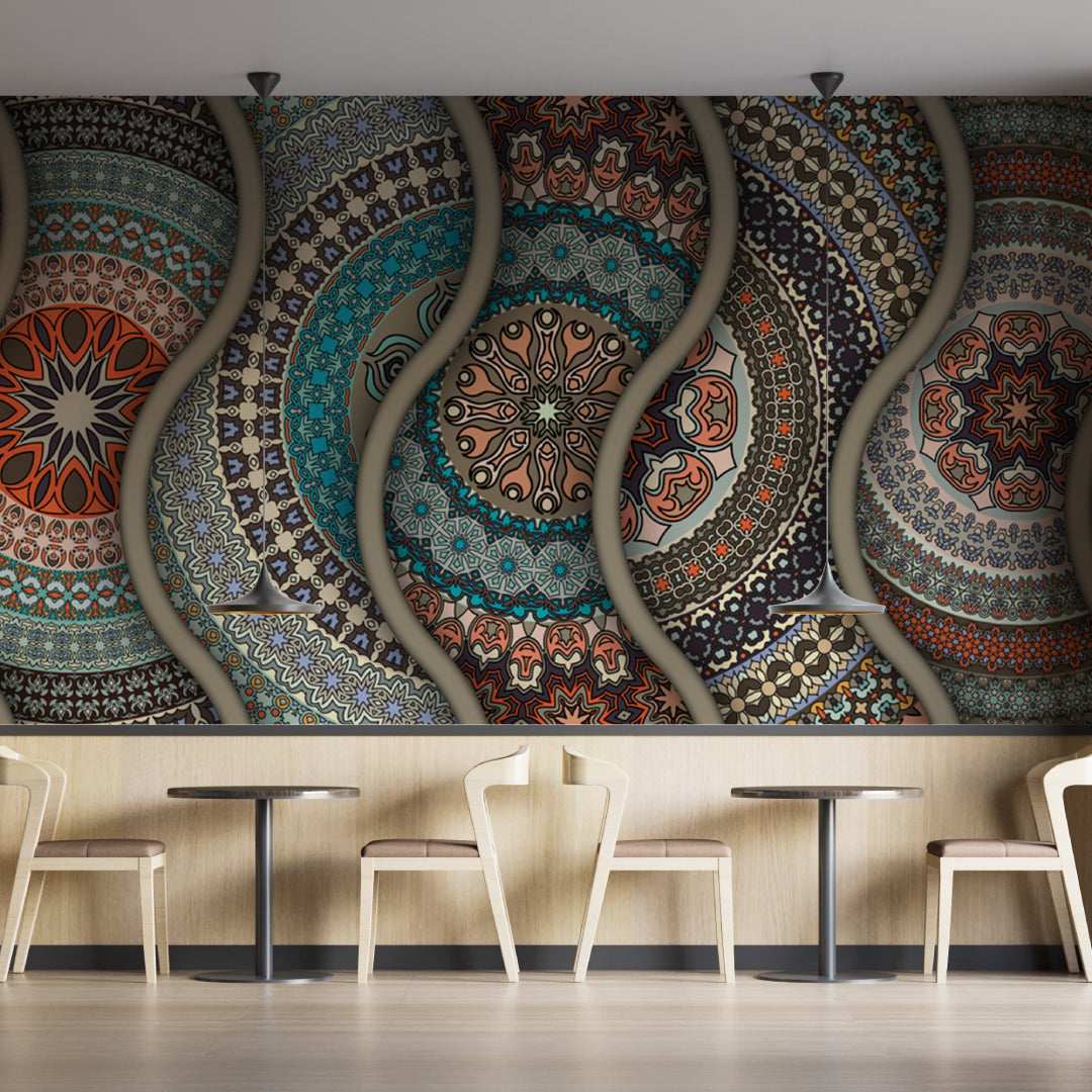 Mandala Style Textile Wallpaper