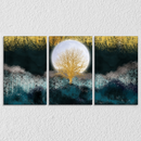 Golden Stroke Painting, Set Of 3