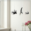 Classy Wall Hangings Black Men Climbing Wall, Set Of 3