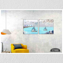 Ship Blue Art, Set Of 2