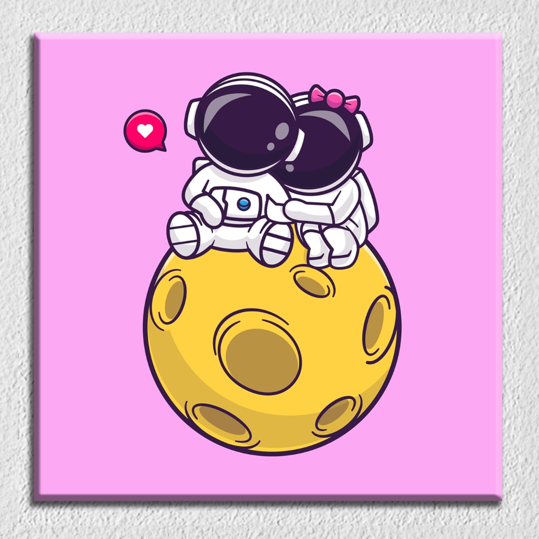 Astronaut Cute Couple Art