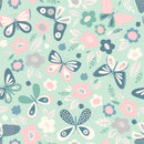 Floral Cyan Wallpaper