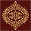 Golden Design On Red Ceiling Wallpaper