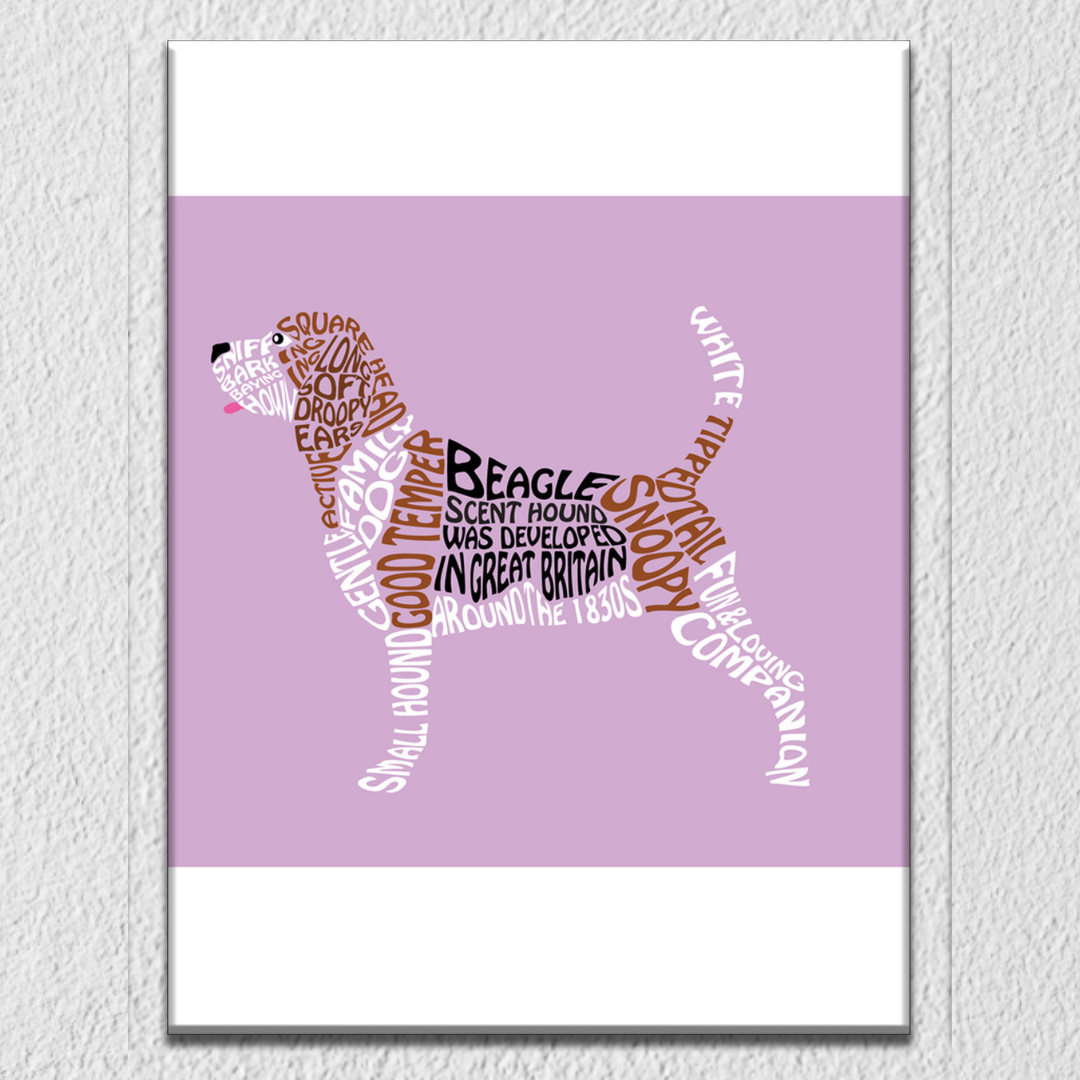 Pink Background Beagle Wall Art