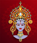 Durga In Purple Face Self Adhesive Sticker Poster
