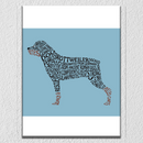 Blue Background Rotweiller Wall Art