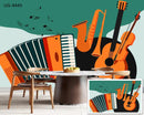 Music instrument art Cafe Wallpaper