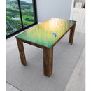 Blue Butterfly On Green Grass Self Adhesive Sticker For Table