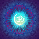Om In Blue Self Adhesive Sticker Poster