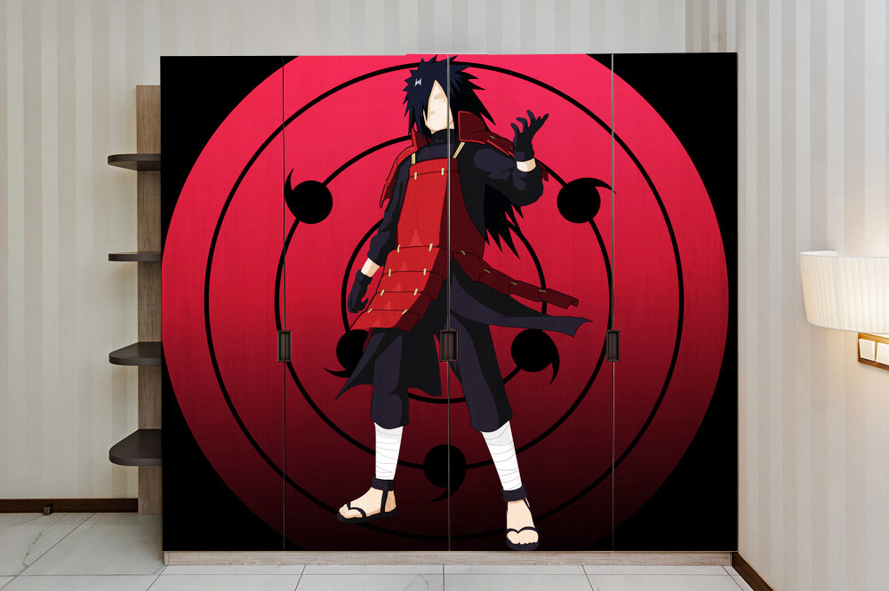 Red And Black Anime Self Adhesive Sticker For Wardrobe