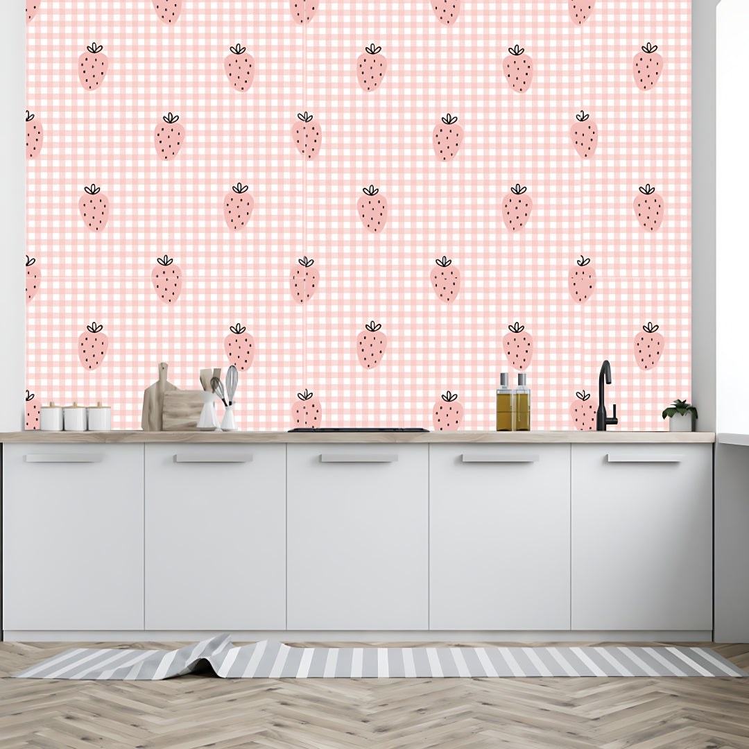 Pink Strawberry Customize Wallpaper