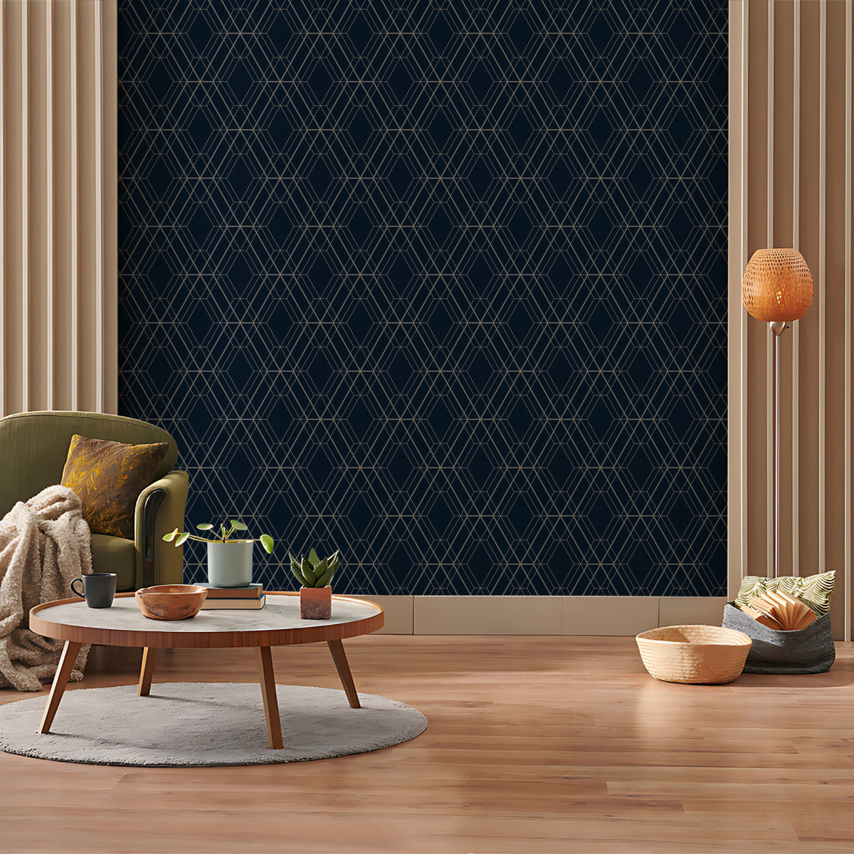 Moksh Diamond Geometric Wallpaper