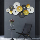 Metal Decor Golden White Black Circle Designs