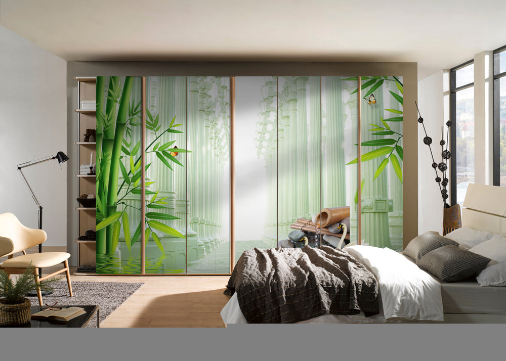 Beautiful Pillers On Lake Self Adhesive Sticker For Wardrobe