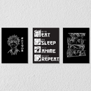 Eat Sleep Anime Repeat, Set Of 3