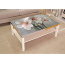 White Flowers Painting Self Adhesive Sticker For Table