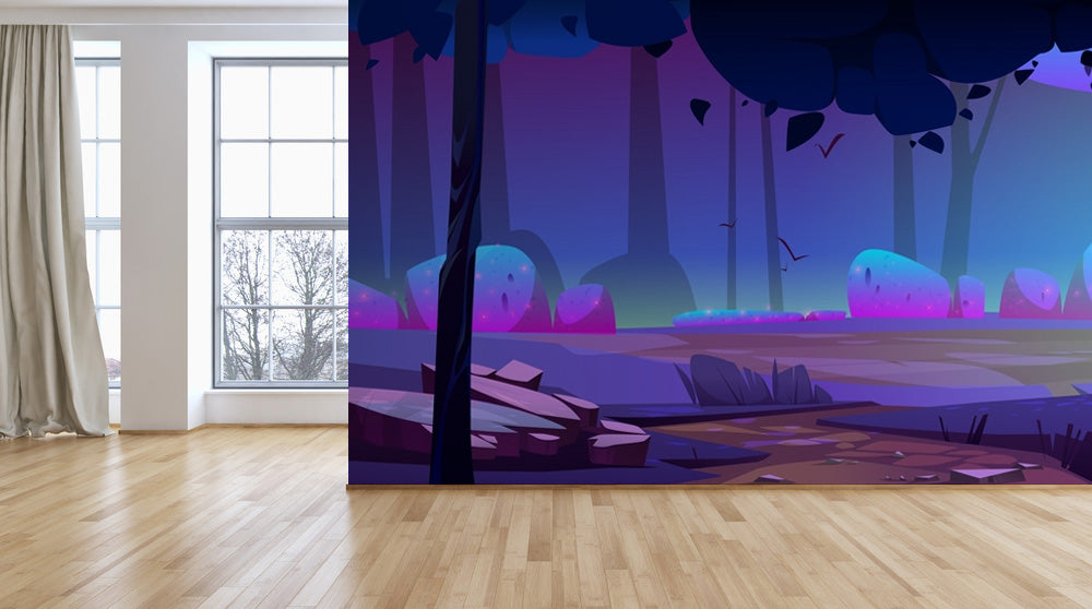 Blue Lilac Landscape Wallpaper