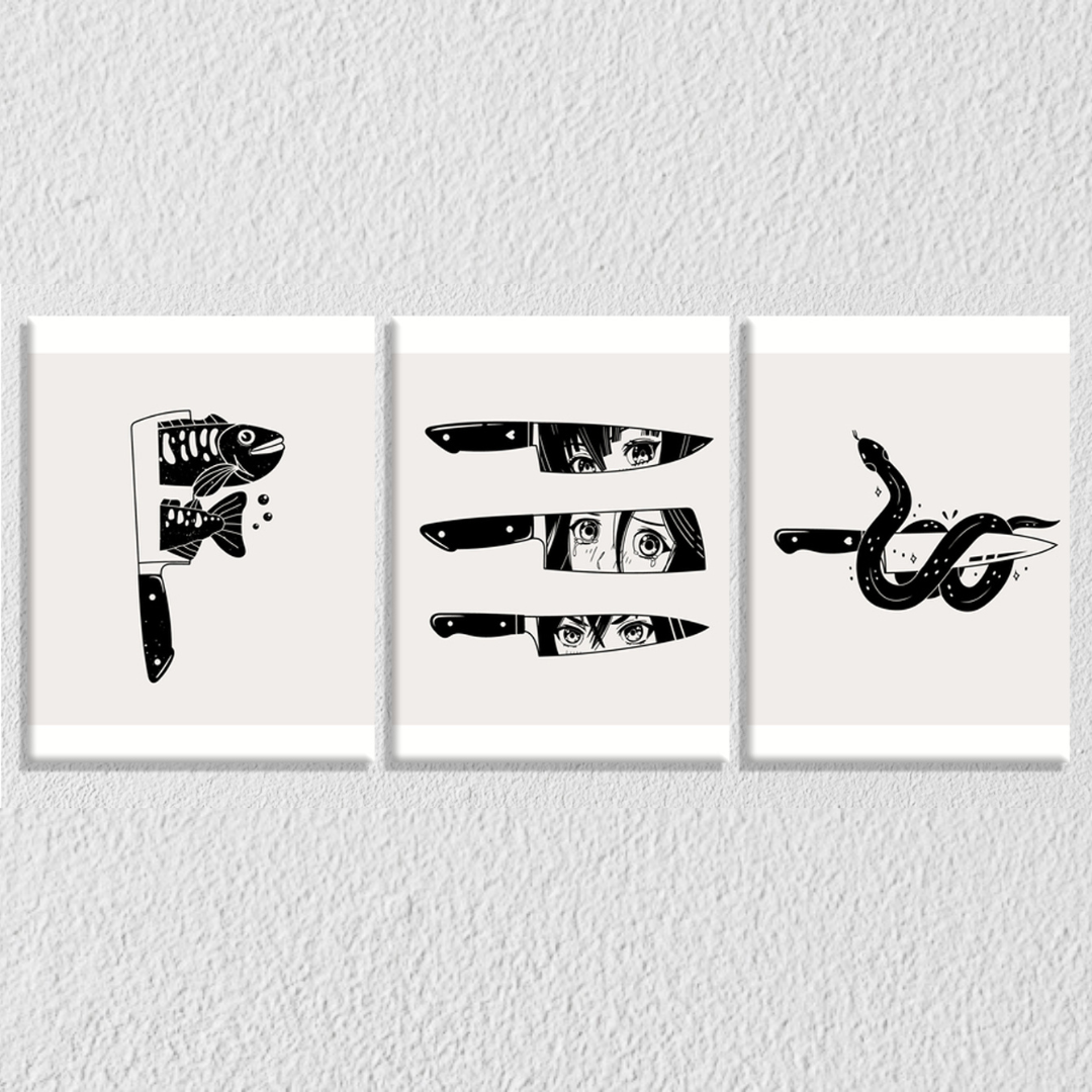 Anime Blade Snake Fish, Set Of 3